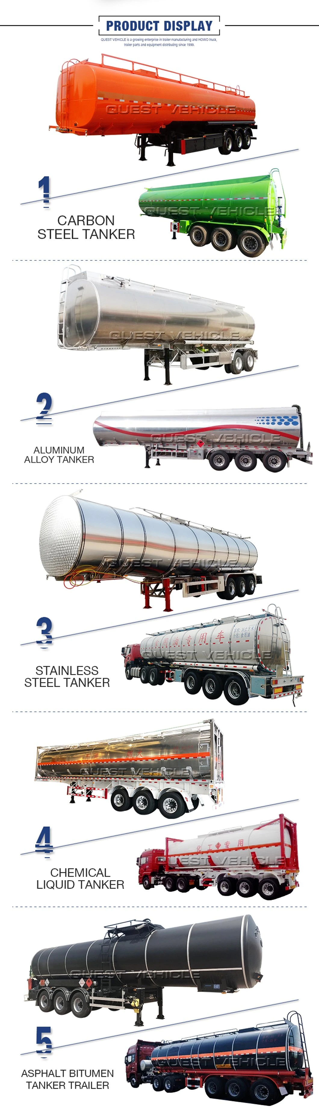 3 Axle Water Oil Tanker 48000liters Fuel Tank Semi Trailer