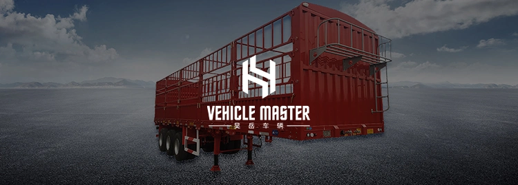 Vehicle Master 2 3 4 Axle 40 60 80 Ton Livestock Animal Cattle Stock Cargo Transport Fence Truck Semi Trailer