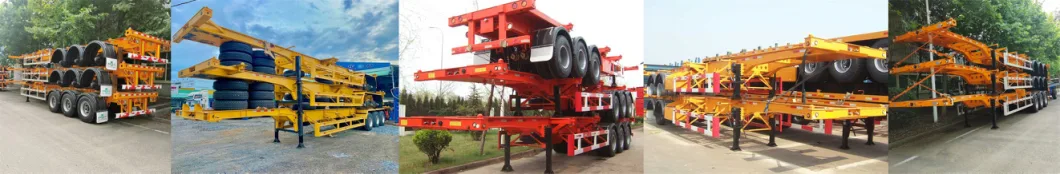 40FT 45FT 48FT 20FT 3 Axle Skeleton Container Trailer Truck Heavy Light Skeleton Semi Trailer