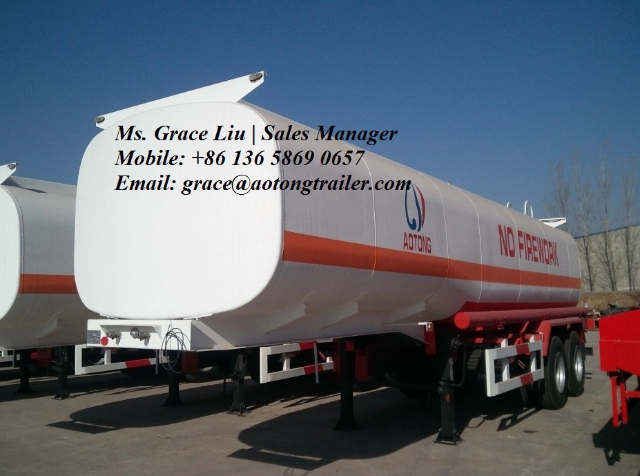 36000 Litres Gasoline Crude Oil Road Tanker Semi Trailer, Tri-Axle Water Tank Trailer for Tractor / Fuel Tank Trailer