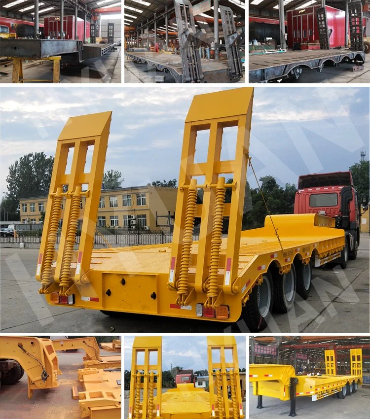 Best Selling Special Low Loader Extendable Flatbed Lowbed Semi Trailer Price