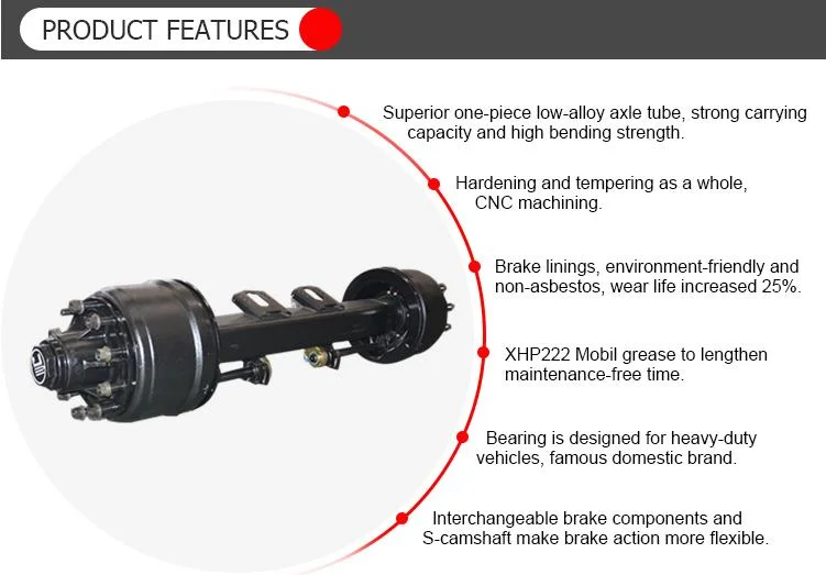 Hydraulic Brake BPW Trailer Axle Trailer Part Truck Axle Parts Trailer Axle BPW Axle for Sale