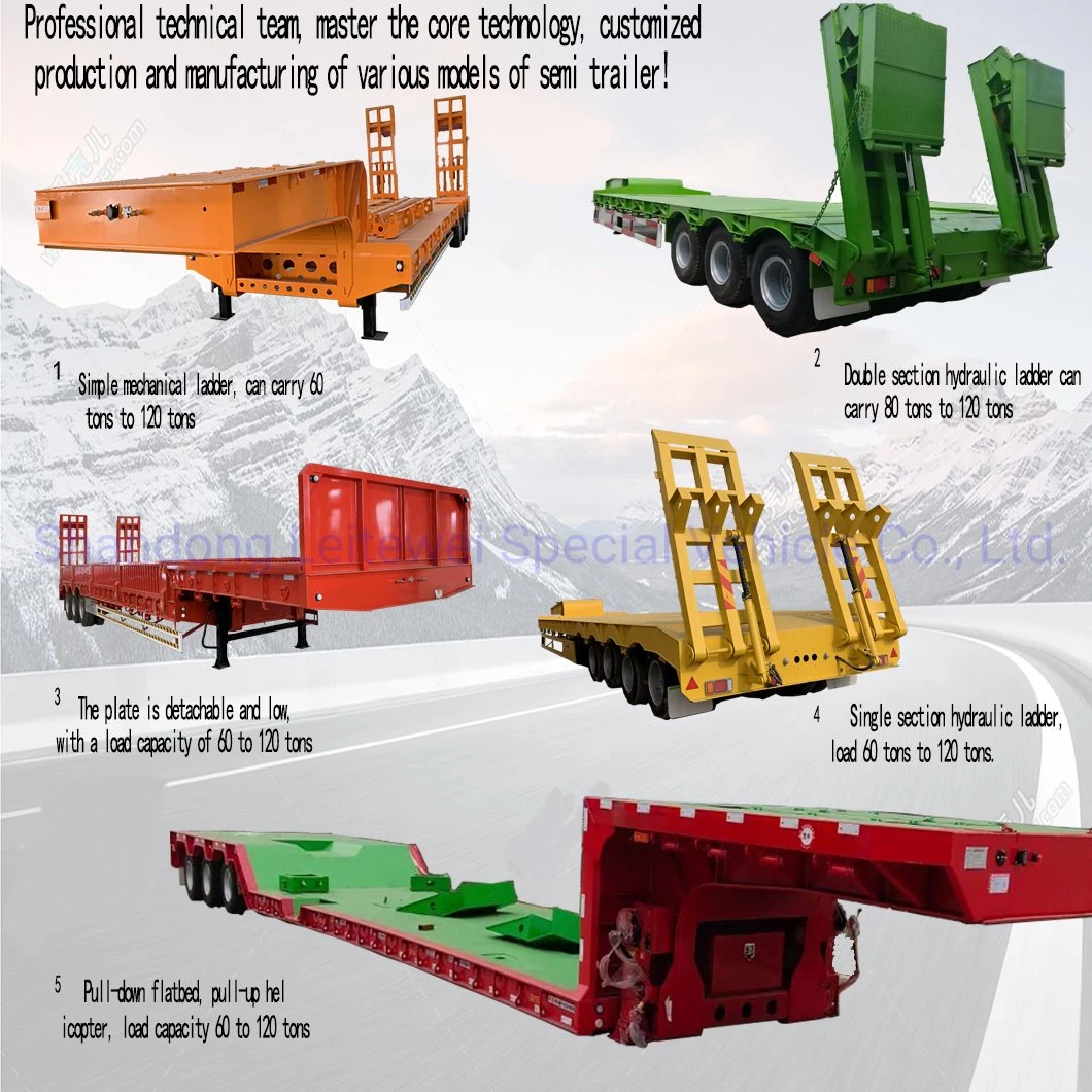 Best Selling Special ATV Trailer Low Loader Extendable Flatbed Lowbed Semi Trailer Price