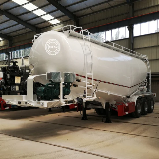 3 Eixos Promocional 35m3 50cbm Cimento Tanker Dry Power Silo Semi Reboque Cal 40cbm Silos Granel Carrier Caminhão com Motor Diesel