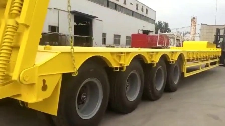 Escavadeira de 3 eixos para serviço pesado, transporte, pescoço de ganso, rebocador rebaixado, plataforma baixa, semirreboque para caminhão