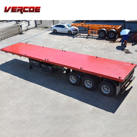 Melhor preço vercoe 30 40 50 80 ton 2 3 4 eixos semi reboques de contêiner de caminhão 48 pés 40 pés 20 pés reboque de mesa para venda