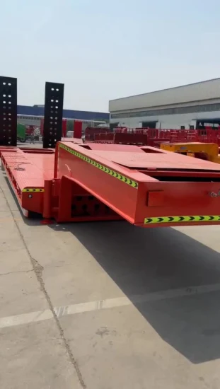 Escada Hidráulica 3 eixos Heavy Duty 60ton 80tons Low Bed Semi-reboques Lowbed Trailer Lowboy Eixo para Venda na África